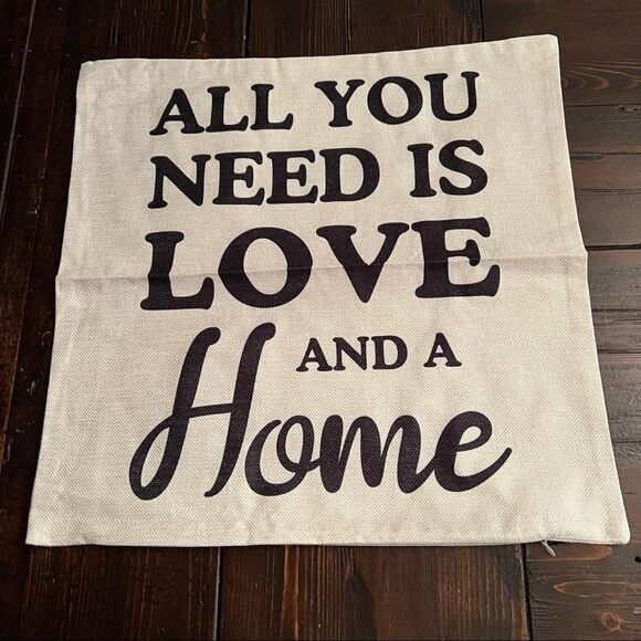 “All You Need is Love and a Home” Decorative Pillowcase - Picture 1 of 3